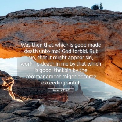 Picture 05 - Romans 7:13 KJV - Was then that which is good made death unto me? - Bible Verse Picture