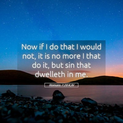 Picture 05 - Romans 7:20 KJV - Now if I do that I would not, it is no more I - Bible Verse Picture