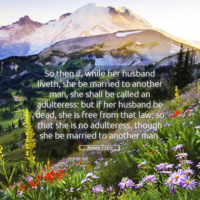Picture 05 - Romans 7:3 KJV - So then if, while her husband liveth, she be - Bible Verse Picture