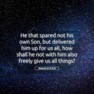 Picture 05 - Romans 8:32 KJV - He that spared not his own Son, but delivered him - Bible Verse Picture