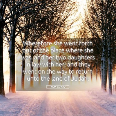 Picture 05 - Ruth 1:7 KJV - Wherefore she went forth out of the place where - Bible Verse Picture