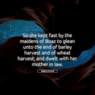 Picture 05 - Ruth 2:23 KJV - So she kept fast by the maidens of Boaz to glean - Bible Verse Picture