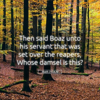 Picture 05 - Ruth 2:5 KJV - Then said Boaz unto his servant that was set over - Bible Verse Picture