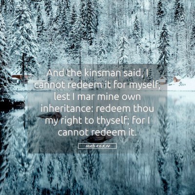 Picture 05 - Ruth 4:6 KJV - And the kinsman said, I cannot redeem it for - Bible Verse Picture