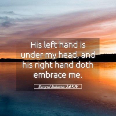 Picture 05 - Song of Solomon 2:6 KJV - His left hand is under my head, and his right - Bible Verse Picture