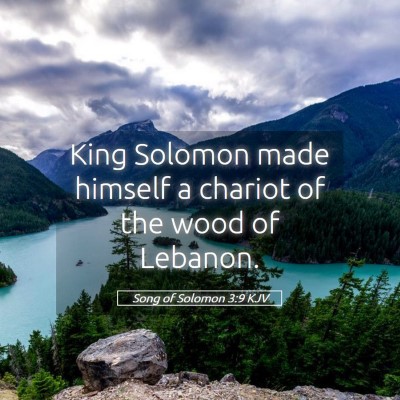 Picture 05 - Song of Solomon 3:9 KJV - King Solomon made himself a chariot of the wood - Bible Verse Picture