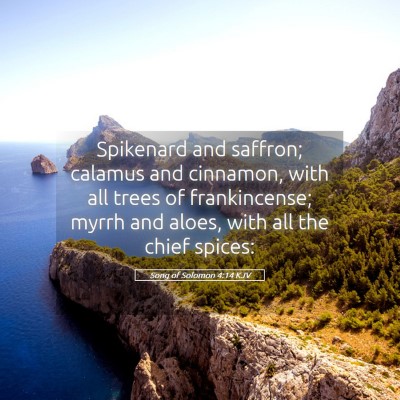 Picture 05 - Song of Solomon 4:14 KJV - Spikenard and saffron; calamus and cinnamon, with - Bible Verse Picture