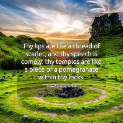 Picture 05 - Song of Solomon 4:3 KJV - Thy lips are like a thread of scarlet, and thy - Bible Verse Picture