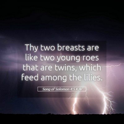 Picture 05 - Song of Solomon 4:5 KJV - Thy two breasts are like two young roes that are - Bible Verse Picture