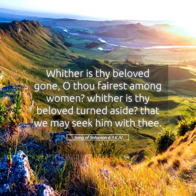 Picture 05 - Song of Solomon 6:1 KJV - Whither is thy beloved gone, O thou fairest among - Bible Verse Picture