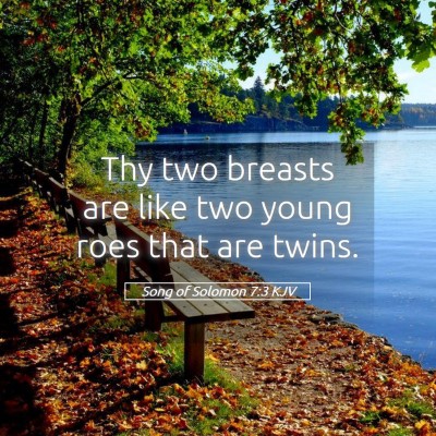 Picture 05 - Song of Solomon 7:3 KJV - Thy two breasts are like two young roes that are - Bible Verse Picture