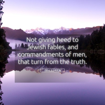 Picture 05 - Titus 1:14 KJV - Not giving heed to Jewish fables, and - Bible Verse Picture