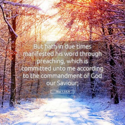 Picture 05 - Titus 1:3 KJV - But hath in due times manifested his word through - Bible Verse Picture