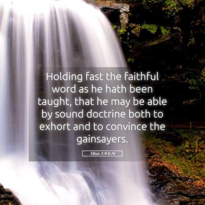 Picture 05 - Titus 1:9 KJV - Holding fast the faithful word as he hath been - Bible Verse Picture