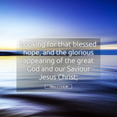 Picture 05 - Titus 2:13 KJV - Looking for that blessed hope, and the glorious - Bible Verse Picture