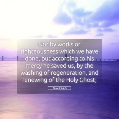 Picture 05 - Titus 3:5 KJV - Not by works of righteousness which we have done, - Bible Verse Picture