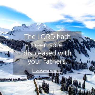 Picture 05 - Zechariah 1:2 KJV - The LORD hath been sore displeased with your - Bible Verse Picture