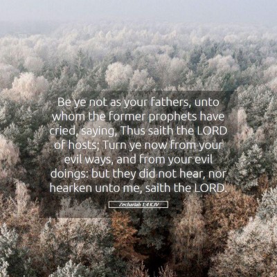Picture 05 - Zechariah 1:4 KJV - Be ye not as your fathers, unto whom the former - Bible Verse Picture