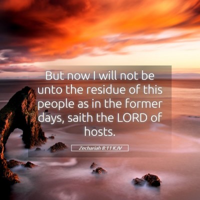 Picture 05 - Zechariah 8:11 KJV - But now I will not be unto the residue of this - Bible Verse Picture
