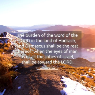 Picture 05 - Zechariah 9:1 KJV - The burden of the word of the LORD in the land of - Bible Verse Picture