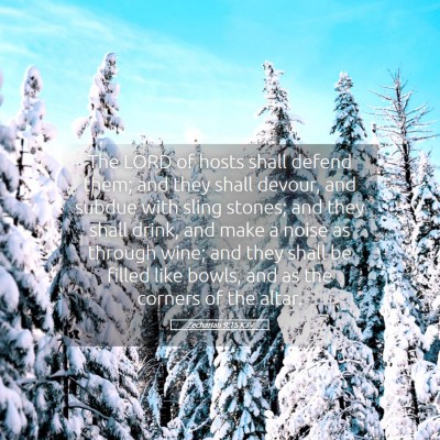 Picture 05 - Zechariah 9:15 KJV - The LORD of hosts shall defend them; and they - Bible Verse Picture