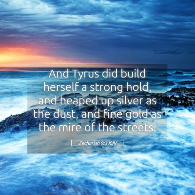 Picture 05 - Zechariah 9:3 KJV - And Tyrus did build herself a strong hold, and - Bible Verse Picture