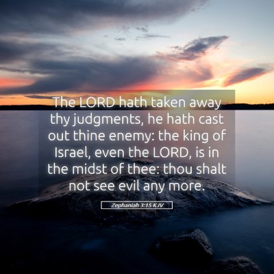 Picture 05 - Zephaniah 3:15 KJV - The LORD hath taken away thy judgments, he hath - Bible Verse Picture