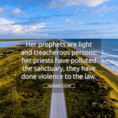 Picture 05 - Zephaniah 3:4 KJV - Her prophets are light and treacherous persons: - Bible Verse Picture