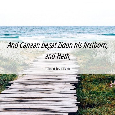 Picture 06 - 1 Chronicles 1:13 KJV - And Canaan begat Zidon his firstborn, and - Bible Verse Picture