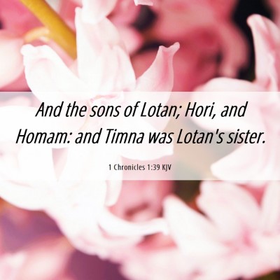 Picture 06 - 1 Chronicles 1:39 KJV - And the sons of Lotan; Hori, and Homam: and Timna - Bible Verse Picture