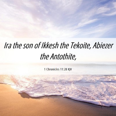 Picture 06 - 1 Chronicles 11:28 KJV - Ira the son of Ikkesh the Tekoite, Abiezer the - Bible Verse Picture