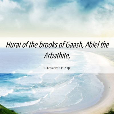 Picture 06 - 1 Chronicles 11:32 KJV - Hurai of the brooks of Gaash, Abiel the - Bible Verse Picture