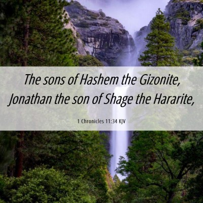 Picture 06 - 1 Chronicles 11:34 KJV - The sons of Hashem the Gizonite, Jonathan the son - Bible Verse Picture