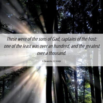 Picture 06 - 1 Chronicles 12:14 KJV - These were of the sons of Gad, captains of the - Bible Verse Picture