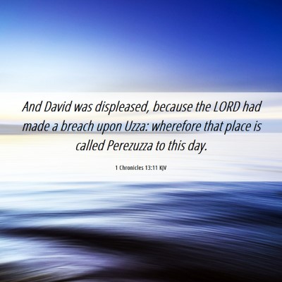 Picture 06 - 1 Chronicles 13:11 KJV - And David was displeased, because the LORD had - Bible Verse Picture