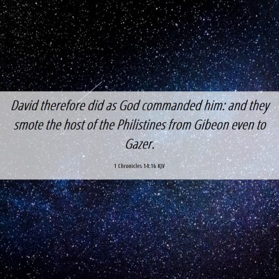 Picture 06 - 1 Chronicles 14:16 KJV - David therefore did as God commanded him: and - Bible Verse Picture