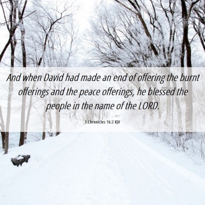 Picture 06 - 1 Chronicles 16:2 KJV - And when David had made an end of offering the - Bible Verse Picture