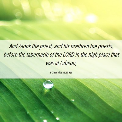Picture 06 - 1 Chronicles 16:39 KJV - And Zadok the priest, and his brethren the - Bible Verse Picture