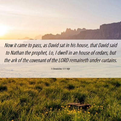 Picture 06 - 1 Chronicles 17:1 KJV - Now it came to pass, as David sat in his house, - Bible Verse Picture
