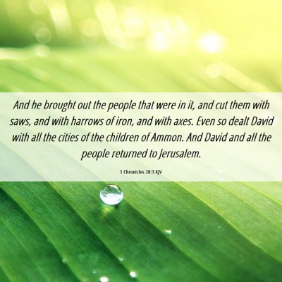 Picture 06 - 1 Chronicles 20:3 KJV - And he brought out the people that were in it, - Bible Verse Picture