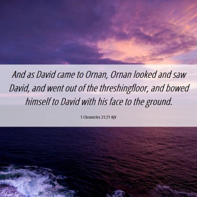 Picture 06 - 1 Chronicles 21:21 KJV - And as David came to Ornan, Ornan looked and saw - Bible Verse Picture