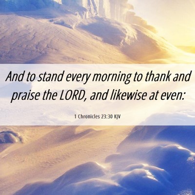 Picture 06 - 1 Chronicles 23:30 KJV - And to stand every morning to thank and praise - Bible Verse Picture