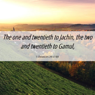 Picture 06 - 1 Chronicles 24:17 KJV - The one and twentieth to Jachin, the two and - Bible Verse Picture