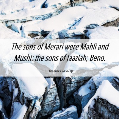 Picture 06 - 1 Chronicles 24:26 KJV - The sons of Merari were Mahli and Mushi: the sons - Bible Verse Picture