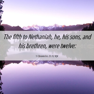 Picture 06 - 1 Chronicles 25:12 KJV - The fifth to Nethaniah, he, his sons, and his - Bible Verse Picture