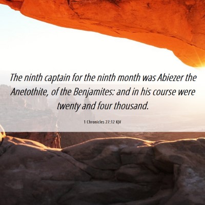 Picture 06 - 1 Chronicles 27:12 KJV - The ninth captain for the ninth month was Abiezer - Bible Verse Picture