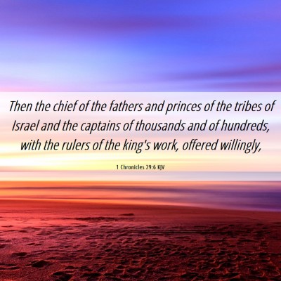 Picture 06 - 1 Chronicles 29:6 KJV - Then the chief of the fathers and princes of the - Bible Verse Picture