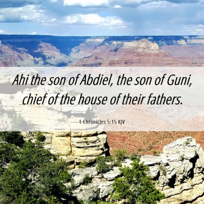 Picture 06 - 1 Chronicles 5:15 KJV - Ahi the son of Abdiel, the son of Guni, chief of - Bible Verse Picture