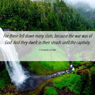 Picture 06 - 1 Chronicles 5:22 KJV - For there fell down many slain, because the war - Bible Verse Picture