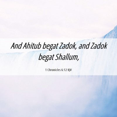 Picture 06 - 1 Chronicles 6:12 KJV - And Ahitub begat Zadok, and Zadok begat - Bible Verse Picture